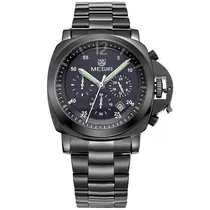 Relógio Analógico Megir Army Special MS3006G / BK-1 Masculino, Metal - Preto Fosco