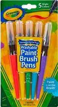 Caneta Pincel Crayola Washable Paint Brush Pens 54-6201 (5 Unidades)