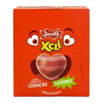 Chicletes Docile X-Cle Coração Morango Cítrico 160G