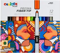 Marcador Carioca Plus Prisma Fiber-Tip - 45205 (12 Cores)