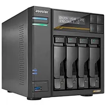 Servidor Nas Storage Asustor AS6804T LOCKERSTOR4 GEN2 AMD Ryzen Embedded V3C14 de 2.3GHZ / 16GB de Ram / 4 Baias / USB 3.2 / Lan