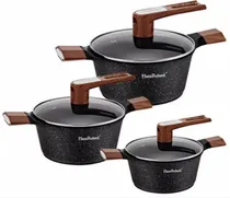 Set de Ollas Haus Roland HR105-1 de Acero Inoxidable Con Tapa 6 Piezas