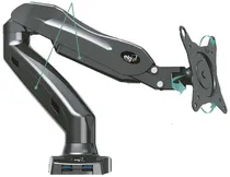 Suporte Articulado de Mesa Elg F90USB para Monitores de 17" A 27" (Pistão A Gás) Porta USB