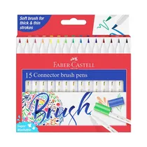 Marcador Faber Castell Connector Brush Pen 153015 15 Unidades