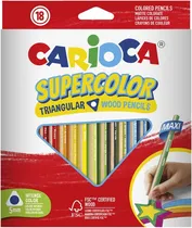 Lápis de Cor Carioca Supercolor Triangular - 44804 (18 Cores)