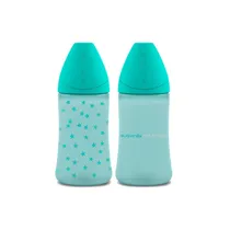 Suavinex Nursery Pack Biberon 270 The Basics 3P Basic 2UD Polipropileno +0M / 270ML Verde