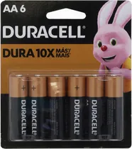 Pilhas Alcalinas Duracell AA MN 1500B6 - 6 Unidades