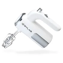 Batedeira Eletrica Qylar Hand Mixer QY-0813 / 200W / 5 Velocidades / 110-127V ~ 50/ 60HZ - Branco