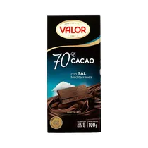 Chocolate Valor 70% Cacao Sal Mediterráneo 100GR