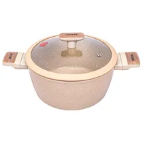 Vaso Giratório Fundo Ucc Life de 24 CM Em Granito Bege.