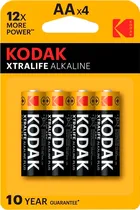 Pilha Kodak Xtralife Alkaline - AAX4 (4 Unidades)