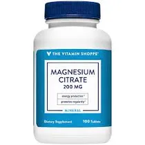 The Vitamin Shoppe Magnesium Citrate 200MG Plastico Blanco