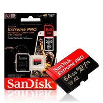 Cartão de Memoria Micro SD Sandisk Sdsqxcu 64GB Extreme Pro 200 MB/s