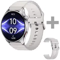 Relógio Haylou Watch 4S HF012 com GPS/Bluetooth - Prata/Bege + Pulseira (Anatel)