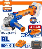 Esmerilhadeira Angular Wadfow WLAPB522 20V - (X2 Baterias 4.0AH)