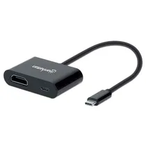 Cabo Adaptador Type-C Macho para HDMI / Type-C Fêmea Manhattan 153416 / 4K / 60HZ / 60W - Preto