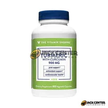 Triple Strength Turmeric With Curcumin 900MG The Vitamin Shoppe 60 Cápsulas Vegetariana