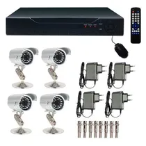 Kit 4 Cameras Segurança Infravermelho DVR Stand Alone HD