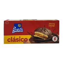 Alfajor Punta Ballena Clásico Recheio Doce de Leite Cobertura Chocolate Ao Leite 6X48G