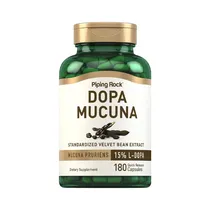 Vitamina Piping Rock Dopa Mucuna Pruriens 350MG 180 Cápsulas