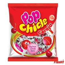 Pirulito Berbau Pop Recheio Chicle Cereja 500G