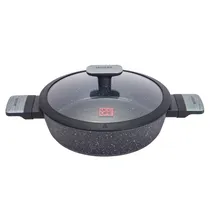 Panela Induçao Ucc Life com Revestimento de Granito com Tampa Preta 24CM