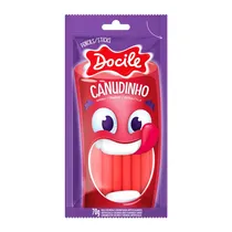 Bala de Gelatina Docile Canudinho Morango 70G