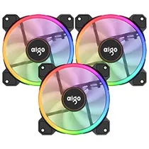 Cooler para Gabinete Aigo DR12 12X12 LED RGB - Kit com 3