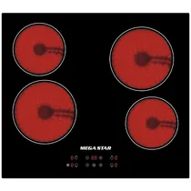 Fogareiro Elétrico Infravermelho Megastar COOKTOP3 6.000 Watts 220 - 240 V ~ 50/60 HZ - Preto