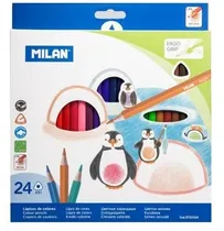 Lápis de Cor Milan Ergo Grip 0722324 (24 Unidades)