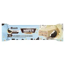 Growth Supplements Barra Wafer Protein Cookies e Cream com Cobertura de Chocolate Branco