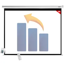 Tela de Projeção Quanta QTTLE100 de 100" com Controle Remoto 220V - Branca