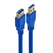 Cabo Extensor USB-A Macho A USB-A Hembra 3.0, 2M FTX C160-U3-AMAF-2, Azul, 5V, 3A, 5GBPS