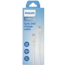 Cabo Philips DLC3001CW/70 USB-C A USB-C 1 Metro - White