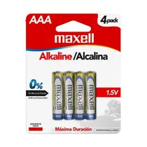 Pila Alcalina Maxell LR03 AAA 4 Unidades