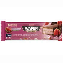 Growth Supplements Barra Wafer Protein Morango com Cobertura de Chocolate