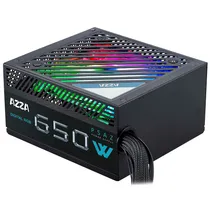 Fonte de Alimentação para PC Azza PSAZ-650W Argb 80 Plus Bronze/650W/Bivolt - Preto