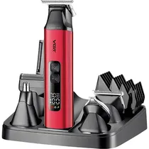 Aparador / Cortador de Cabelo Voyager VGR V-117 / 14 Em 1 / Recarregável - Vermelho/ Preto