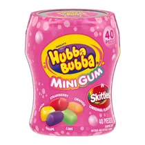 Chiclete Wrigleys Hubba Bubba Gum Mini Skittles 40 Unidades Pote 84G