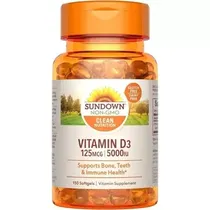 Sundown Vitamina D3 125 MCG 5.000UI 150 Cápsulas