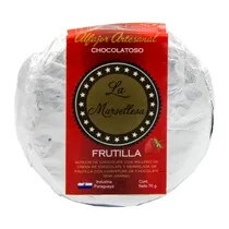 Alfajor Artesanal PY La Marsellesa Chocolatoso Recheio Chocolate e Morango Cobertura Chocolate Semi Amargo 70G