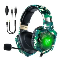 Fone P2 Onikuma K8 c/Mic USB Green Camuflado 40MM