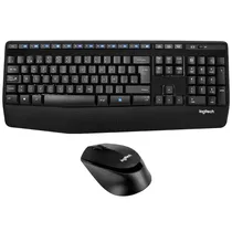 Kit Teclado Sem Fio Logitech MK345 Comfort Espanhol + Mouse 1.000 Dpi - Preto