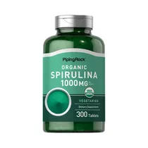 Vitamina Piping Rock Organic Spirulina 1000MG 300 Cápsulas