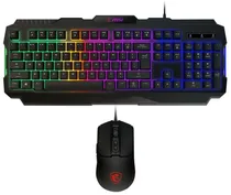 Kit Teclado + Mouse Gamer MSI Forge GK100 Combo (Inglês)