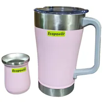 Termo Ecopower EP-G047 2L com Cuia - Rosa