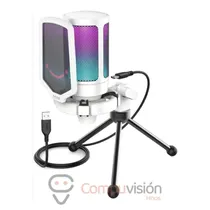 Fifine Micrófono A6V RGB c/Tripe White