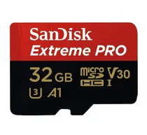 Cartão de Memória Micro SD Sandisk U3 32GB 100MBS Extreme - (SDSQXCG-032G-GN6MA)