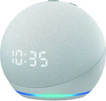 Speaker Amazon Echo Dot Glacier White com Relógio (4TA Geração)