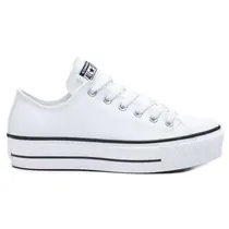 Tênis All Star Converse Chuck Taylor Platform Feminino Couro Branco CT09830001